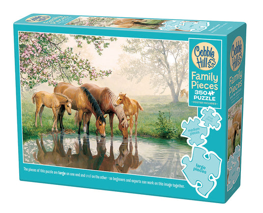 Horse Family 350 (Family) Piece Jigsaw Puzzle by Cobble Hill - 1