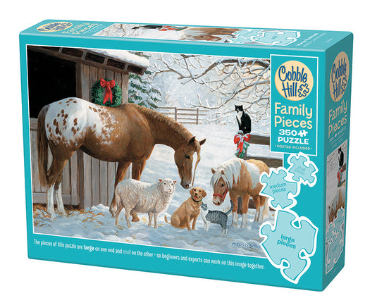 Winter Barnyard 350 (Family) Piece Jigsaw Puzzle by Cobble Hill - 1