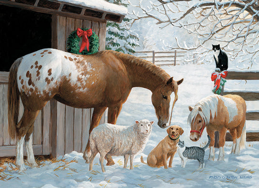 Winter Barnyard 350 (Family) Piece Jigsaw Puzzle by Cobble Hill - 2