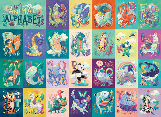 Animal Alphabet (Family) 350 Piece Jigsaw Puzzle by Cobble Hill - 2