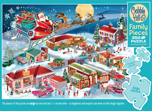 Santa's Flyby (Family) 350 Piece Jigsaw Puzzle by Cobble Hill - 5