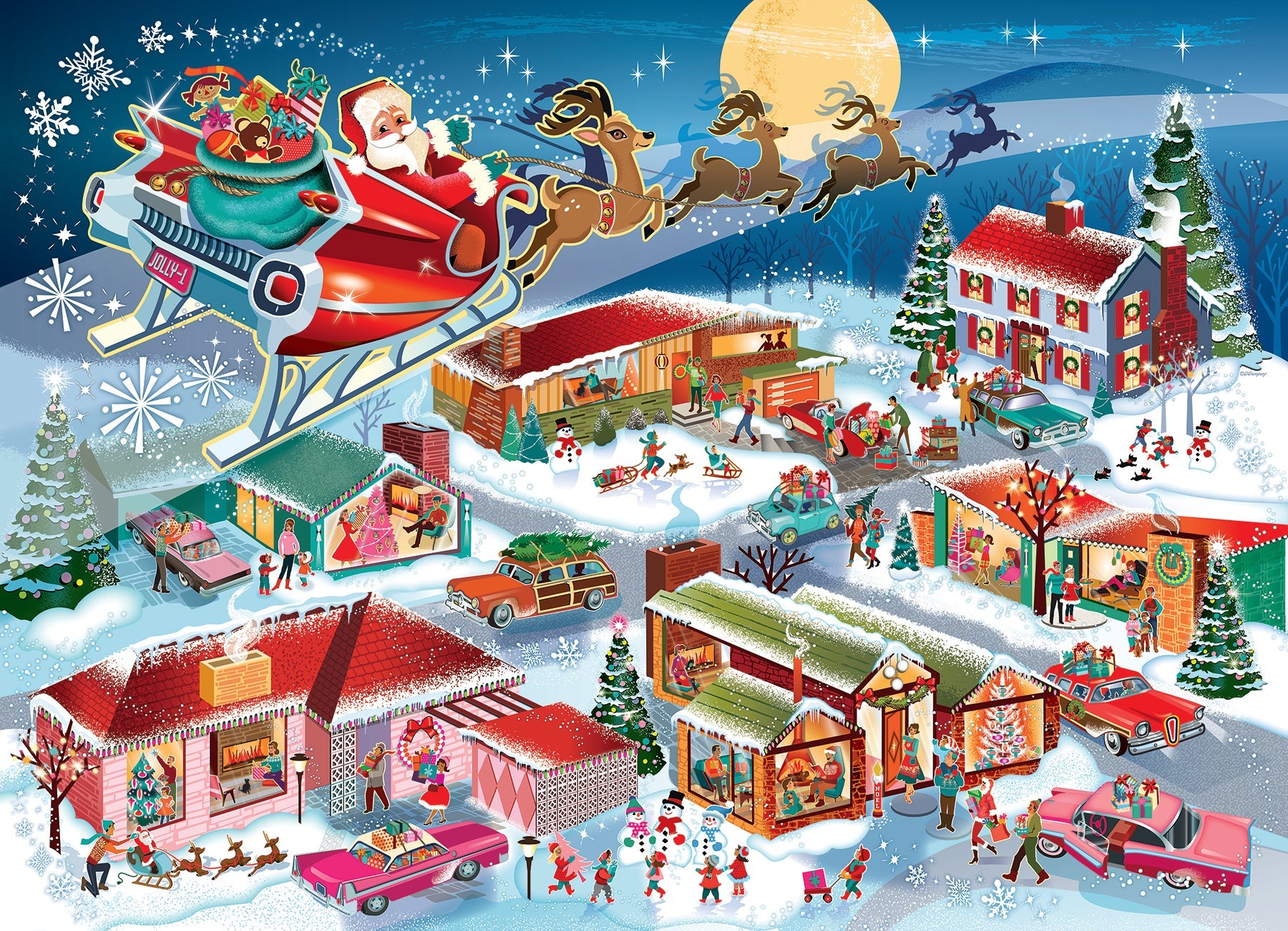 Santa's Flyby (Family) 350 Piece Jigsaw Puzzle by Cobble Hill