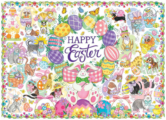 Happy Easter (Family) 350 Piece Jigsaw Puzzle by Cobble Hill - 2