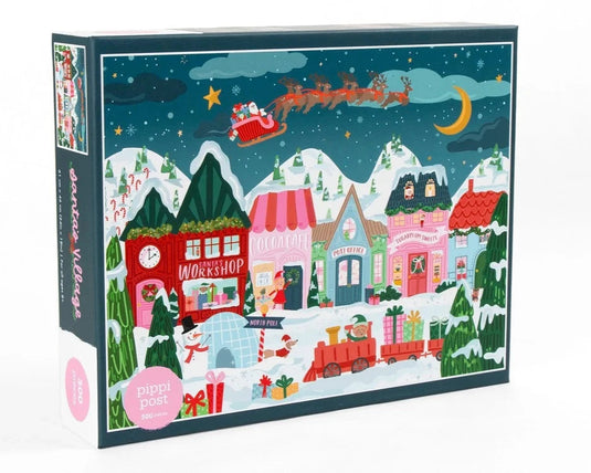 Santa's Village - 500 Piece Holiday Jigsaw Puzzle by Pippi Post