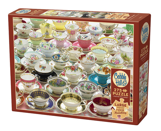 More Teacups 275 (Easy Handling) Piece Jigsaw Puzzle by Cobble Hill - 1