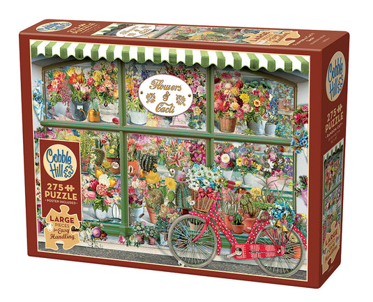 Flowers and Cacti Shop 275 (Easy Handling) Piece Jigsaw Puzzle by Cobble Hill - 1