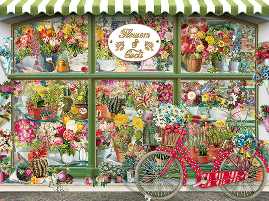 Flowers and Cacti Shop 275 (Easy Handling) Piece Jigsaw Puzzle by Cobble Hill - 2