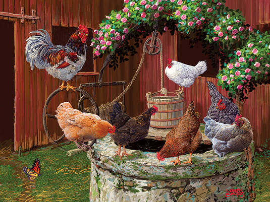 The Chickens are Well 275 (Easy Handling) Piece Jigsaw Puzzle by Cobble Hill - 2