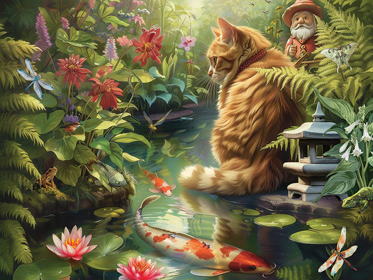 Koi Cat 275 (Easy Handling) Piece Jigsaw Puzzle by Cobble Hill - 2