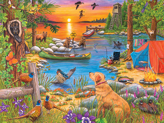 Camping at Sunset Cove 275 Piece Jigsaw Puzzle by Cobble Hill