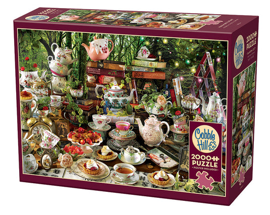 Mad Hatter's Tea Party 2000 Piece Jigsaw Puzzle by Cobble Hill - 1