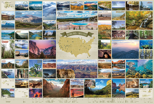 National Parks of the United States 2000 Piece Jigsaw Puzzle by Cobble Hill - 2