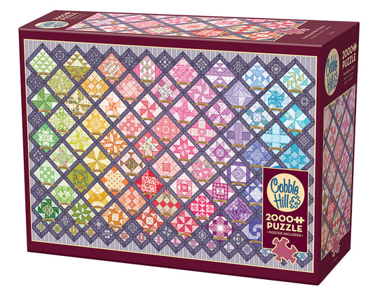 Four Square Quilt Blocks 2000 Piece Jigsaw Puzzle by Cobble Hill - 1