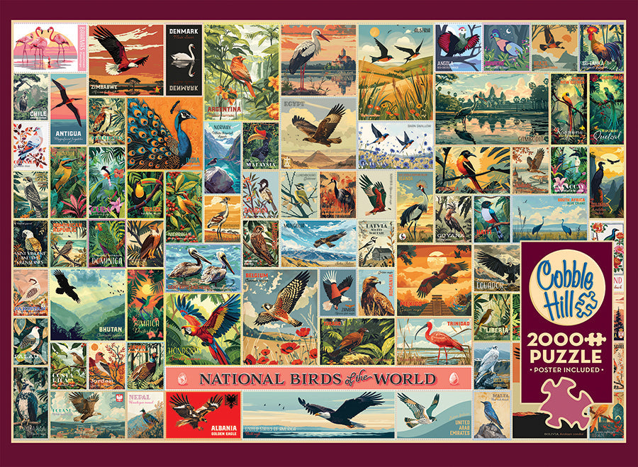 National Birds of the World 2000 Piece Jigsaw Puzzle by Cobble Hill