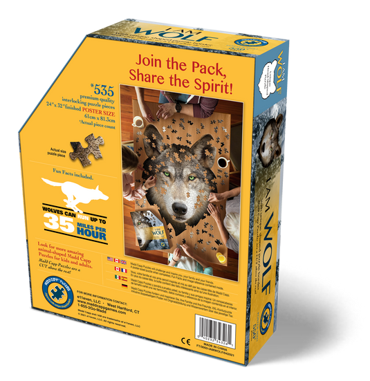I Am Wolf 550 Piece Puzzle by Madd Capp Box Back