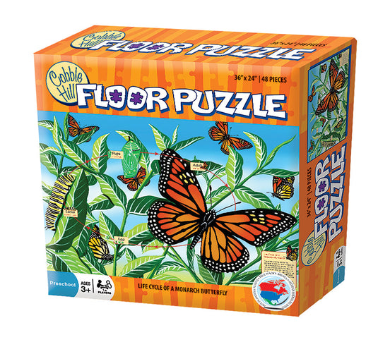 Life Cycle of a Monarch Butterfly 48 Piece Floor Jigsaw Puzzle by Cobble Hill - 1