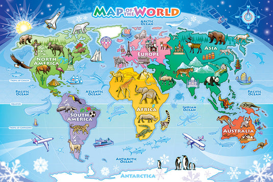 Map of the World 48 Piece Floor Jigsaw Puzzle by Cobble Hill - 2