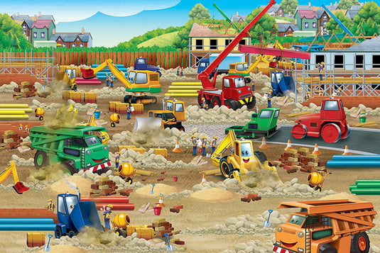 Construction Zone 36 Piece Floor Jigsaw Puzzle by Cobble Hill - 2