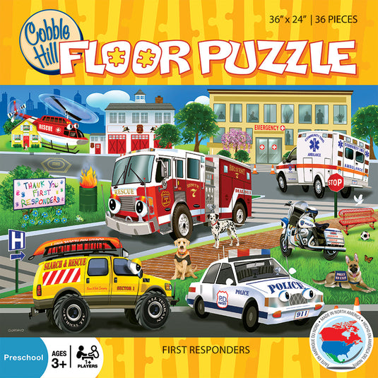 First Responders 36 Piece Floor Jigsaw Puzzle by Cobble Hill - 2