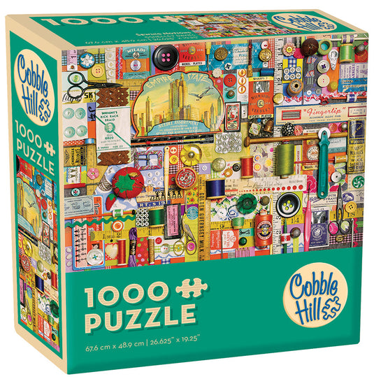 Sewing Notions 1000 Piece Modular Jigsaw Puzzle by Cobble Hill - 1