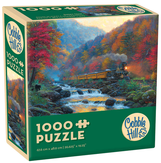 Smoky Train 1000 Piece Modular Jigsaw Puzzle by Cobble Hill - 1