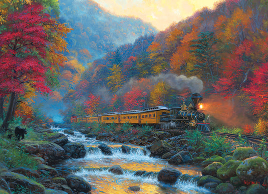 Smoky Train 1000 Piece Modular Jigsaw Puzzle by Cobble Hill - 2