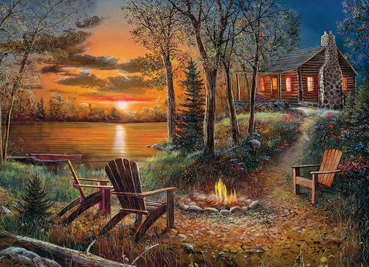 Fireside 1000 Piece Modular Jigsaw Puzzle by Cobble Hill - 2