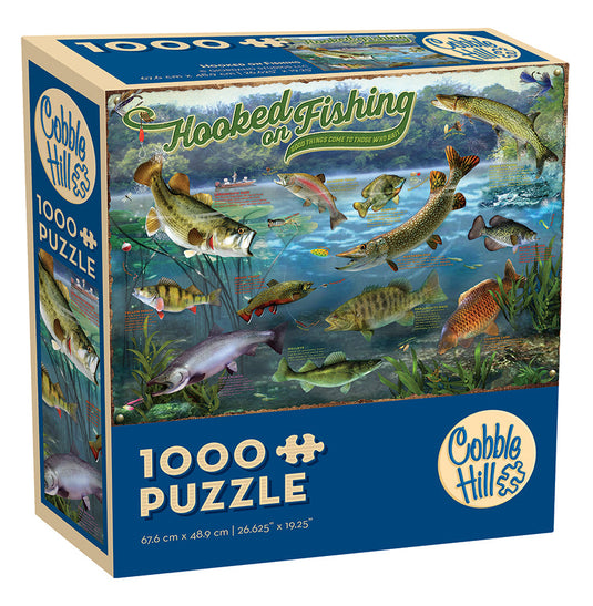 Hooked on Fishing 1000 Piece Modular Jigsaw Puzzle by Cobble Hill - 1