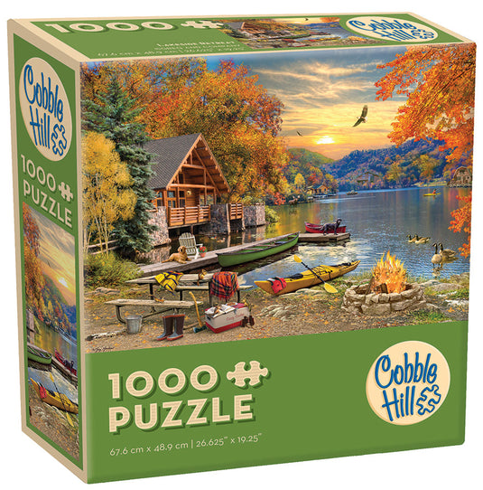 Lakeside Retreat 1000 Piece Modular Jigsaw Puzzle by Cobble Hill - 1