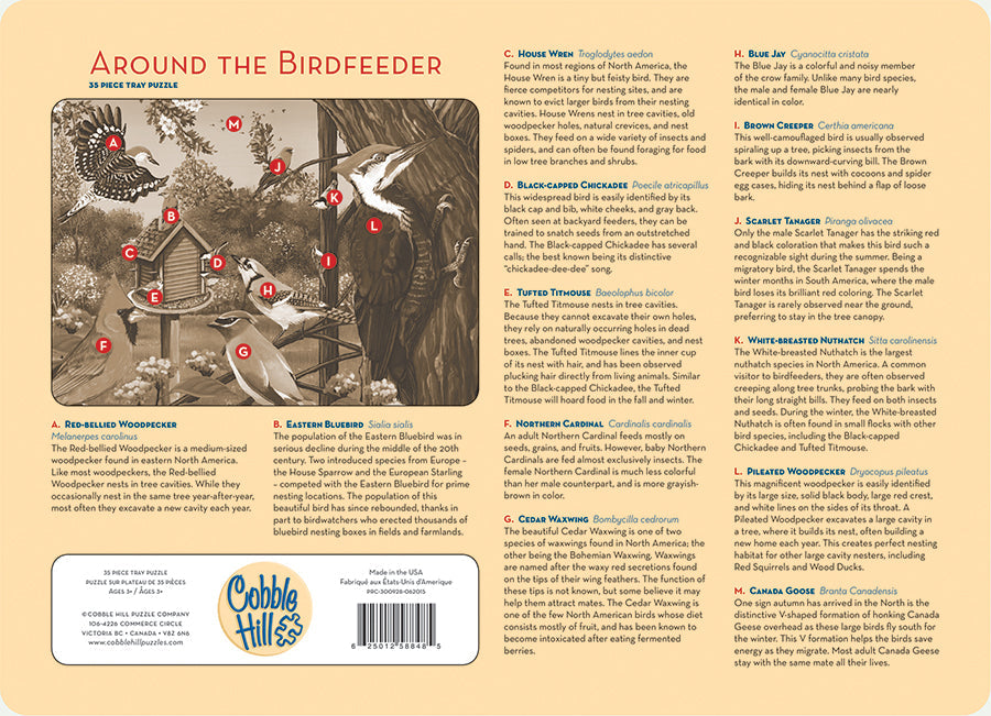 Around the Birdfeeder 35 Piece Tray Jigsaw Puzzle by Cobble Hill