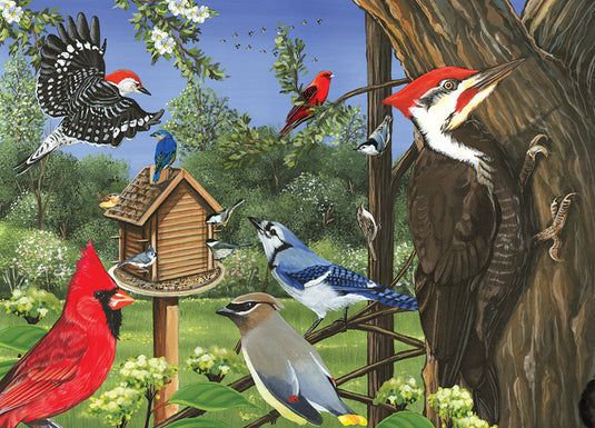 Around the Birdfeeder 35 Piece Tray Jigsaw Puzzle by Cobble Hill - 1