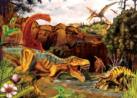 Dino Story 35 Piece Tray Jigsaw Puzzle by Cobble Hill - 1