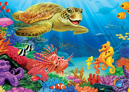 Undersea Turtle 35 Piece Tray Jigsaw Puzzle by Cobble Hill - 1