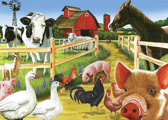 Farmyard Welcome 35 Piece Tray Jigsaw Puzzle by Cobble Hill - 1