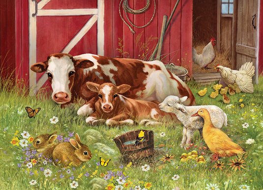 Barnyard Family 35 Piece Tray Jigsaw Puzzle by Cobble Hill - 1