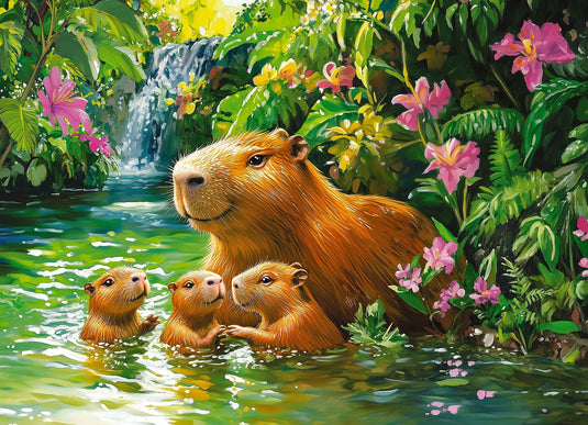 Capybaras (tray) 35 Piece Jigsaw Puzzle by Cobble Hill