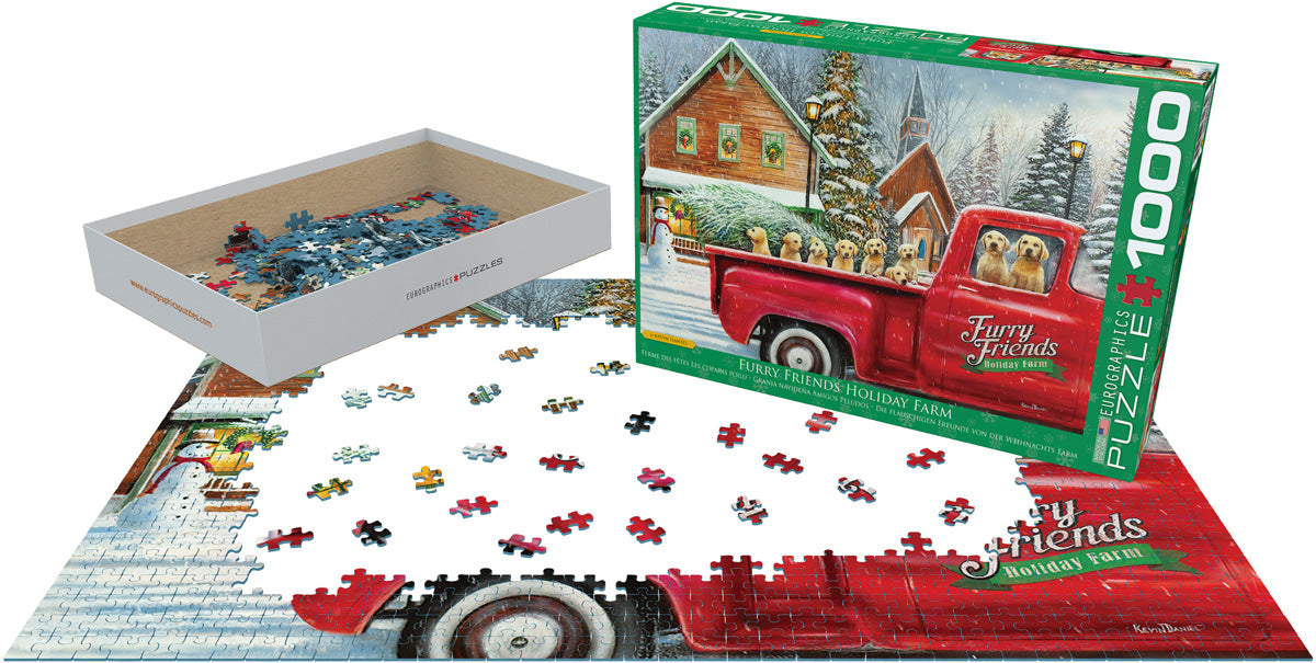 Furry Friends Holiday Farm 1000 Piece Jigsaw Puzzle by Eurographics