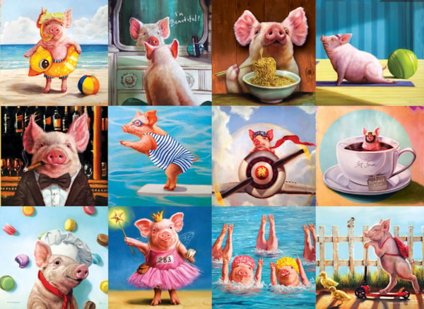 Funny Pigs 1000 Piece Jigsaw Puzzle by Eurographics