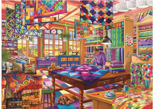 The Quilt Workshop 1000 Piece Jigsaw Puzzle by Eurographics - 2