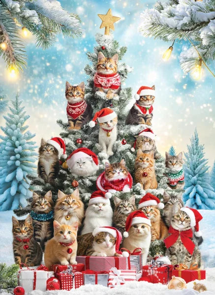Christmas Tree Cats 1000 Piece Jigsaw Puzzle by Eurographics - 2