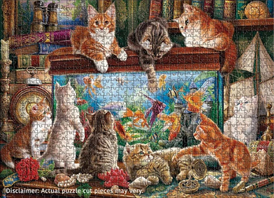 Cats by the Aquarium 1000 Piece Jigsaw Puzzle by Eurographics - 3