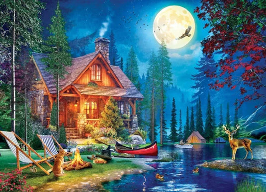 Moon Lake Cabin 1000 Piece Jigsaw Puzzle by Eurographics - 2