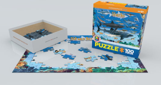 Sharks 100 Piece Jigsaw Puzzle by Eurographics - 3