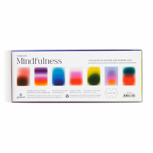 7 Days of Mindfulness Set of 7x 70 Piece Jigsaw Puzzles by Galison - 2