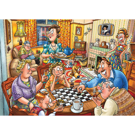 Wasgij Destiny #25: Games Night! 1000 Piece Jigsaw Puzzle by Jumbo - 2