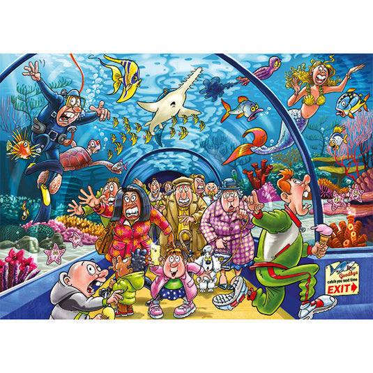 Wasgij Original #43: Aquarium Antics! 1000 Piece Jigsaw Puzzle by Jumbo - 2