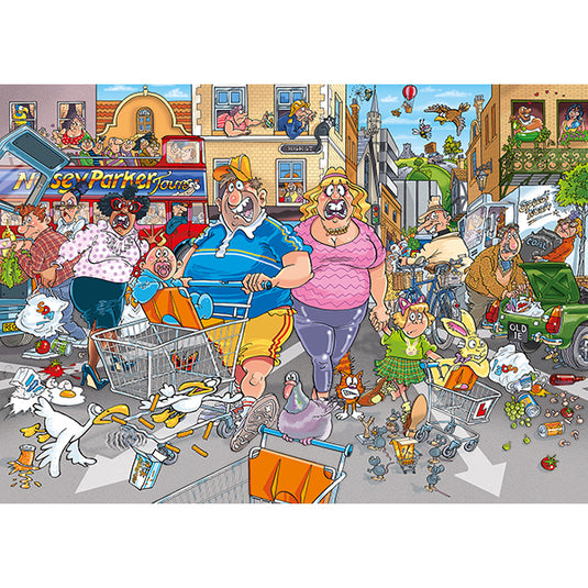 Wasgij Original #46: Middle Aisle Madness! 1000 Piece Jigsaw Puzzle by Jumbo - 2