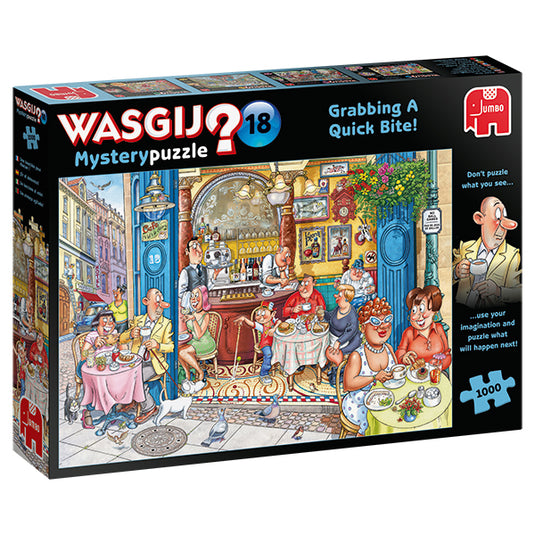 Wasgij Mystery #18: Grabbing a Quick Bite! 1000 Piece Jigsaw Puzzle by Jumbo - 1