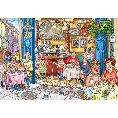 Wasgij Mystery #18: Grabbing a Quick Bite! 1000 Piece Jigsaw Puzzle by Jumbo - 2