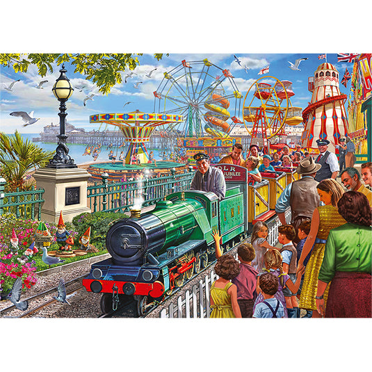 Fun At The Seaside 1000 Piece Jigsaw Puzzle by Falcon - 2
